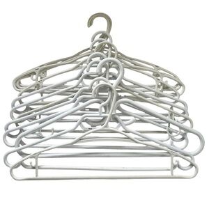 SET OF 12 WHITE PLASTIC HANGERS